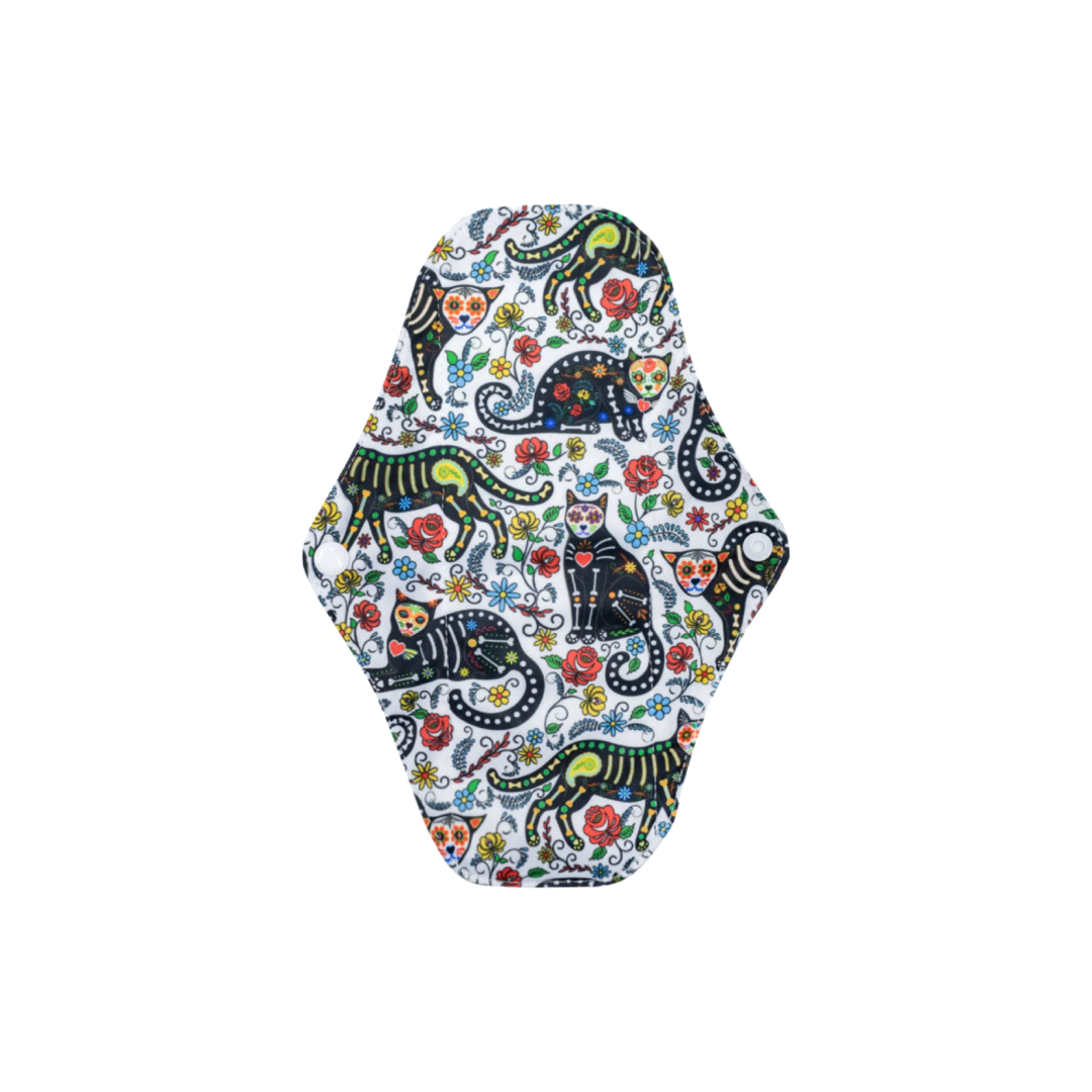 Lingette réutilisable ovale à motifs colorés, face douce