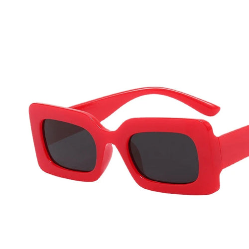 Lunettes rectangulaires vintage femme monture rouge verres foncés