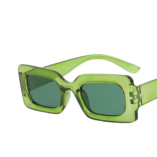 Lunettes rectangulaires vintage femme monture vert clair verres verts