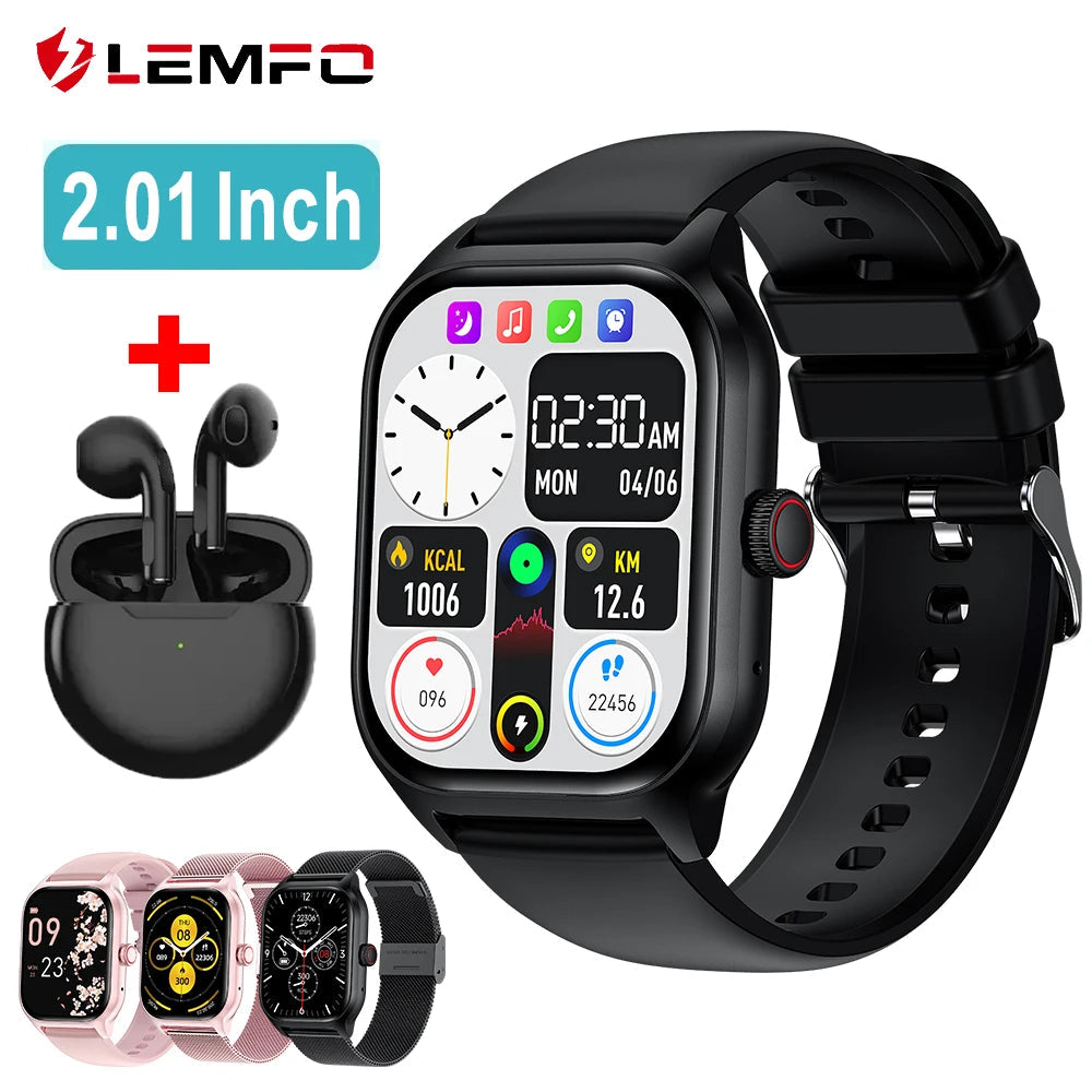 Montre connectée noire avec bracelet en silicone et écran carré affichant plusieurs apps