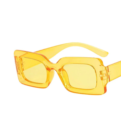 Lunettes rectangle vintage orange transparent avec verres ambrés
