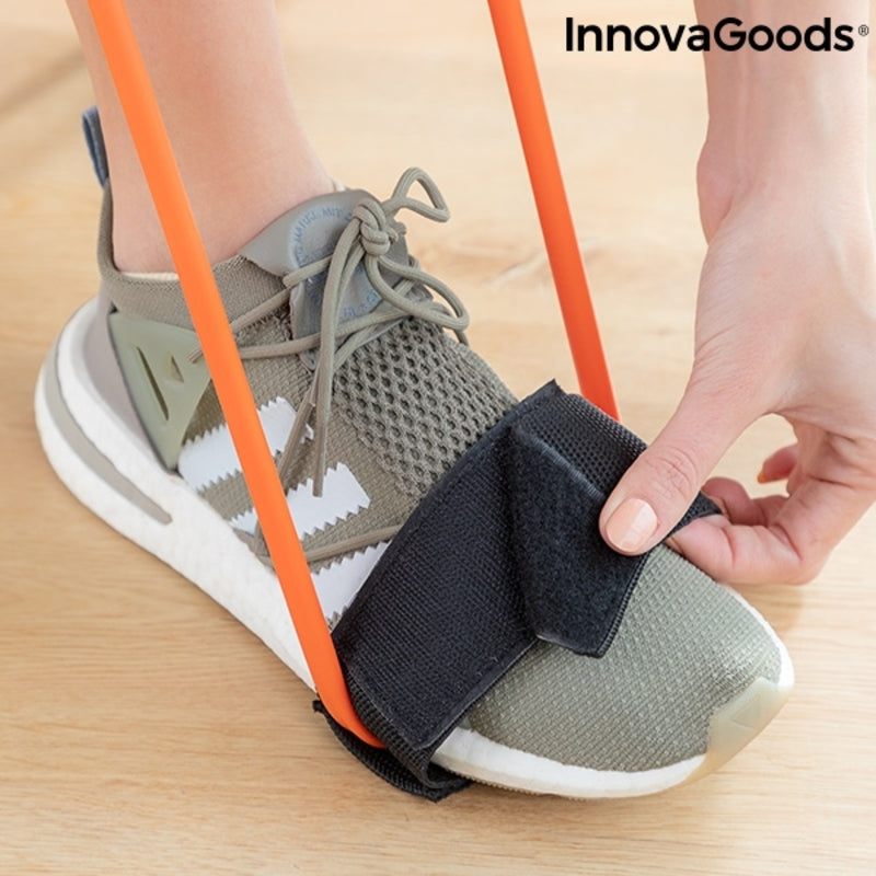 Ceinture de renforcement fessiers avec sangle noire sur chaussure, élastiques orange Innovagoods