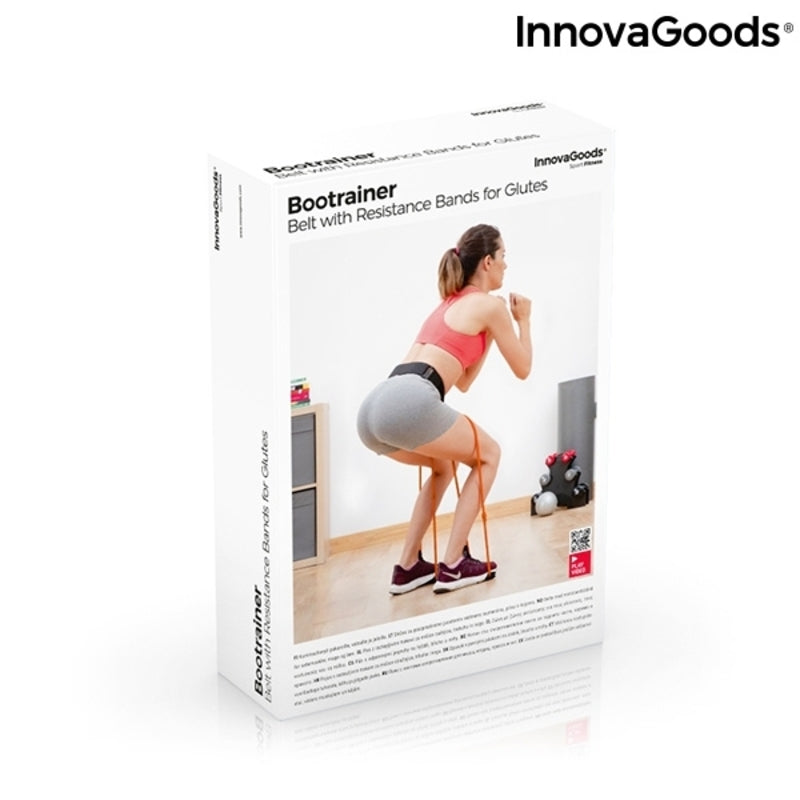 Boîte du Bootrainer avec ceinture et bandes de résistance élastiques, vue de face.