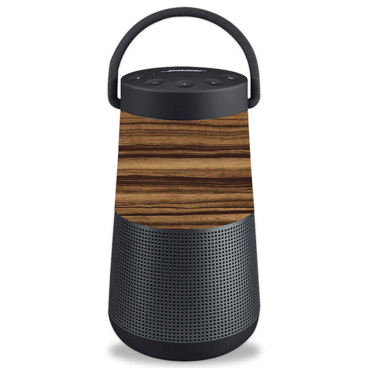 Habillage vinyle pour enceinte Bose SoundLink Revolve+ au motif bois zèbre sombre