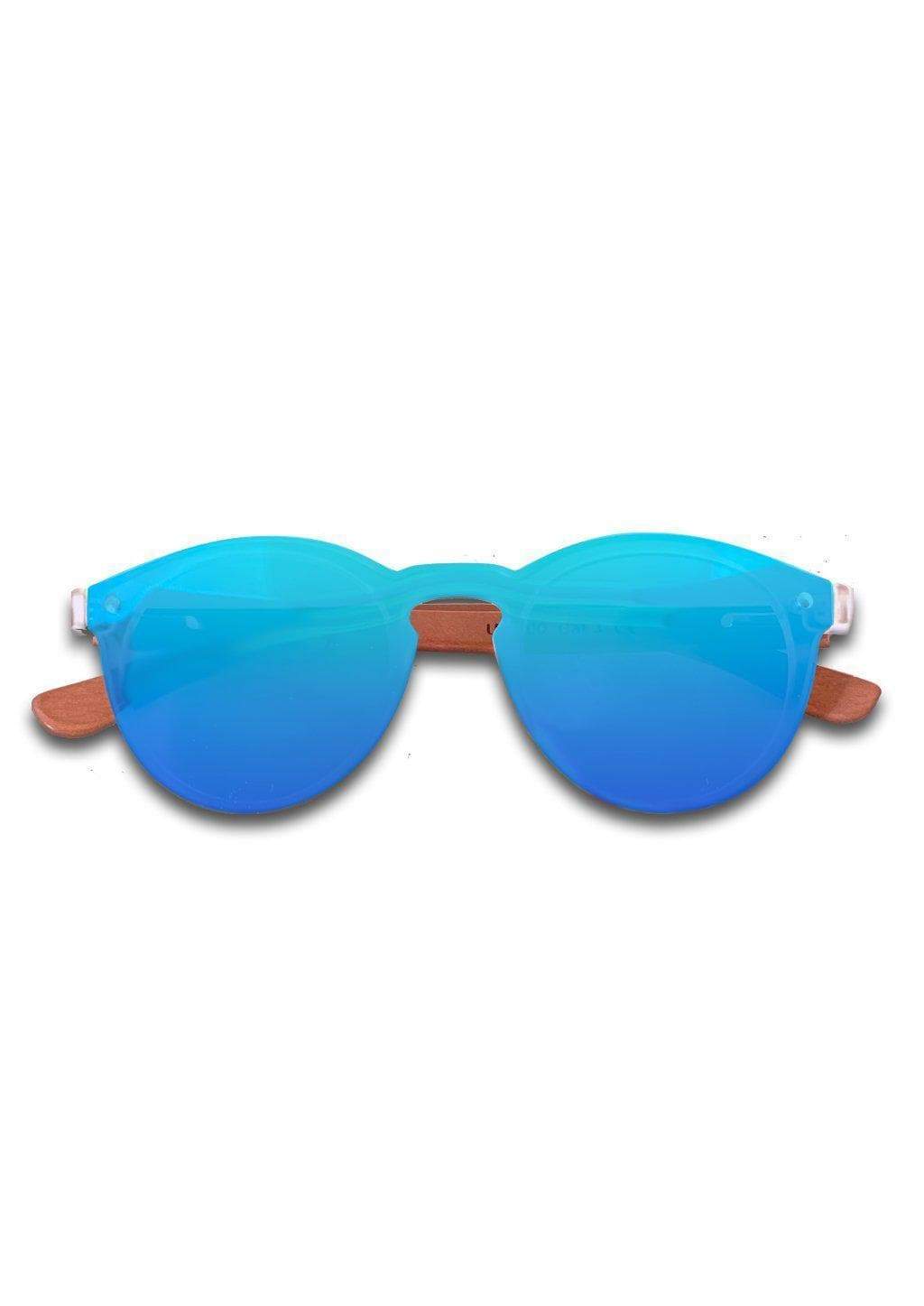 Lunettes de soleil Aquila, monture bois, verres bleus polarisés