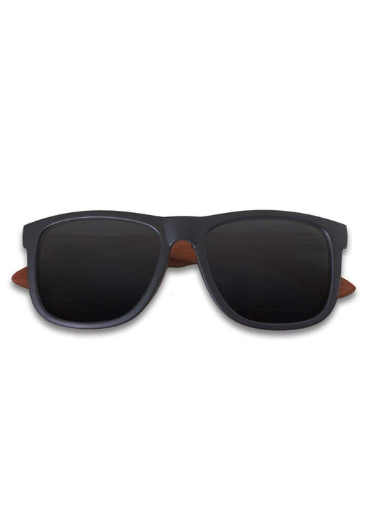 Lunettes de soleil Wayfarer noires unisexe, verres foncés polarisés