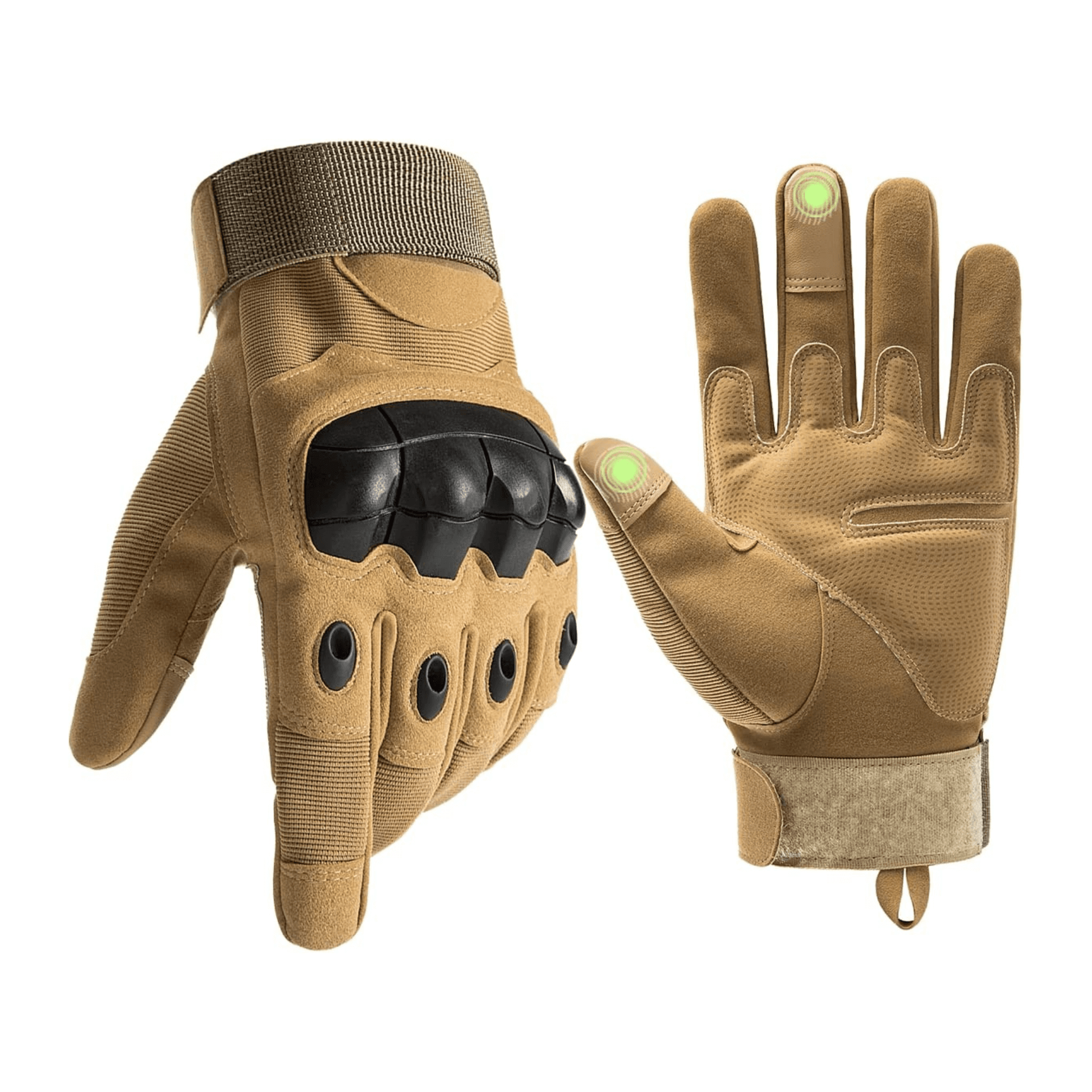 Gants tactiques JupiterGear beige, renforts rigides aux jointures et paume renforcée