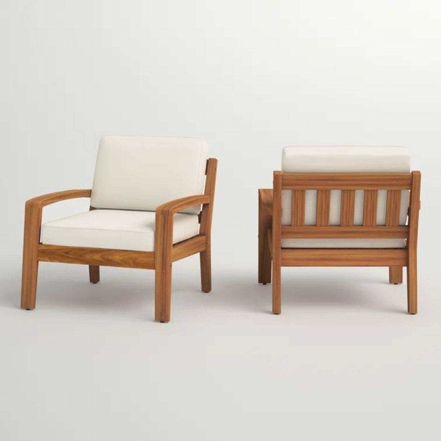LuneluX Home | Salon de Jardin 2 Fauteuils Club | Acacia & Beige