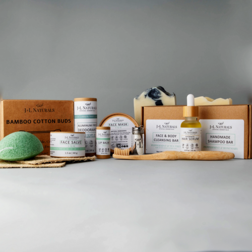 Coffret de soins J.L. NATURALS : déodorant, savons, face mask, hair serum et barres