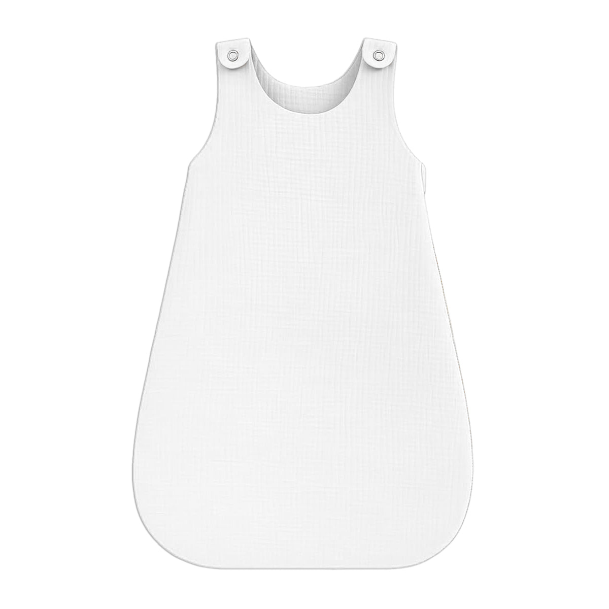 Gigoteuse d’été blanche en coton, encolure ronde avec boutons aux épaules