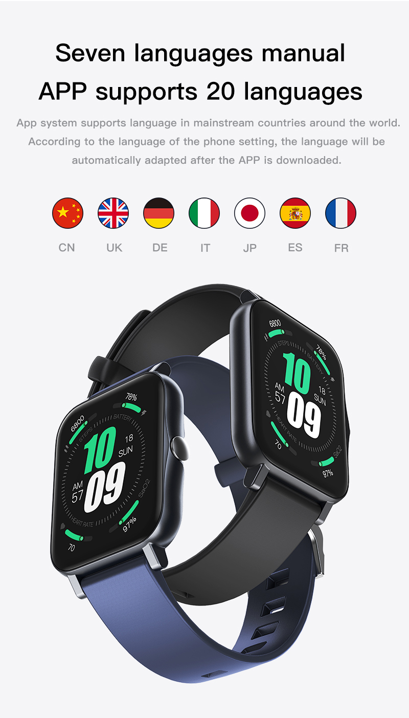 Montre connectée sport avec 16 modes et bracelets interchangeables colorés
