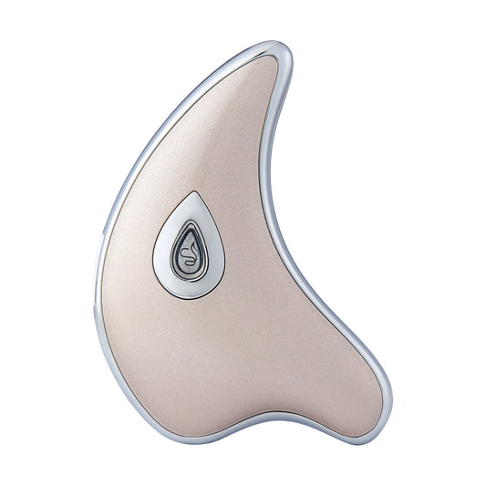 Appareil de yoga facial Sempasi Virgo doré, forme goutte avec symbole lumineux et bouton