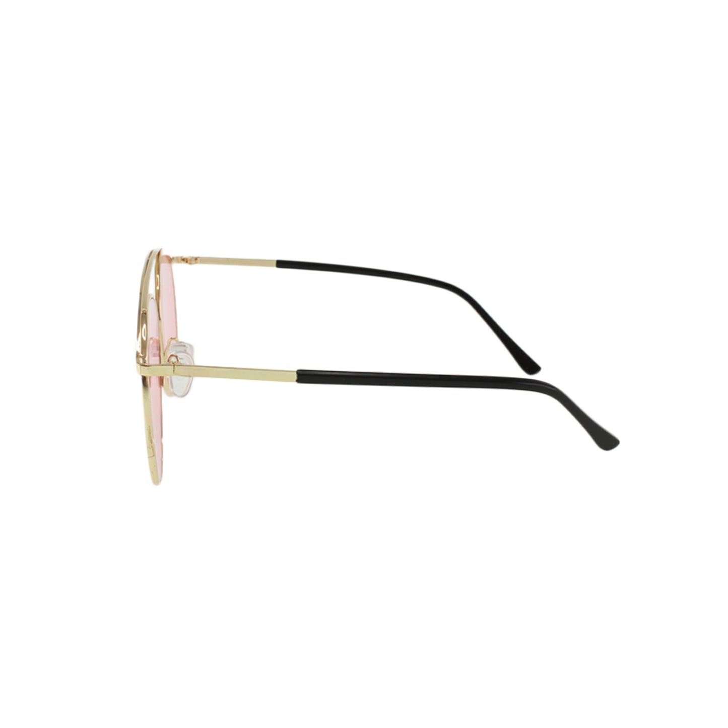 Lunettes de soleil aviateur métal rose, verres roses, pont central