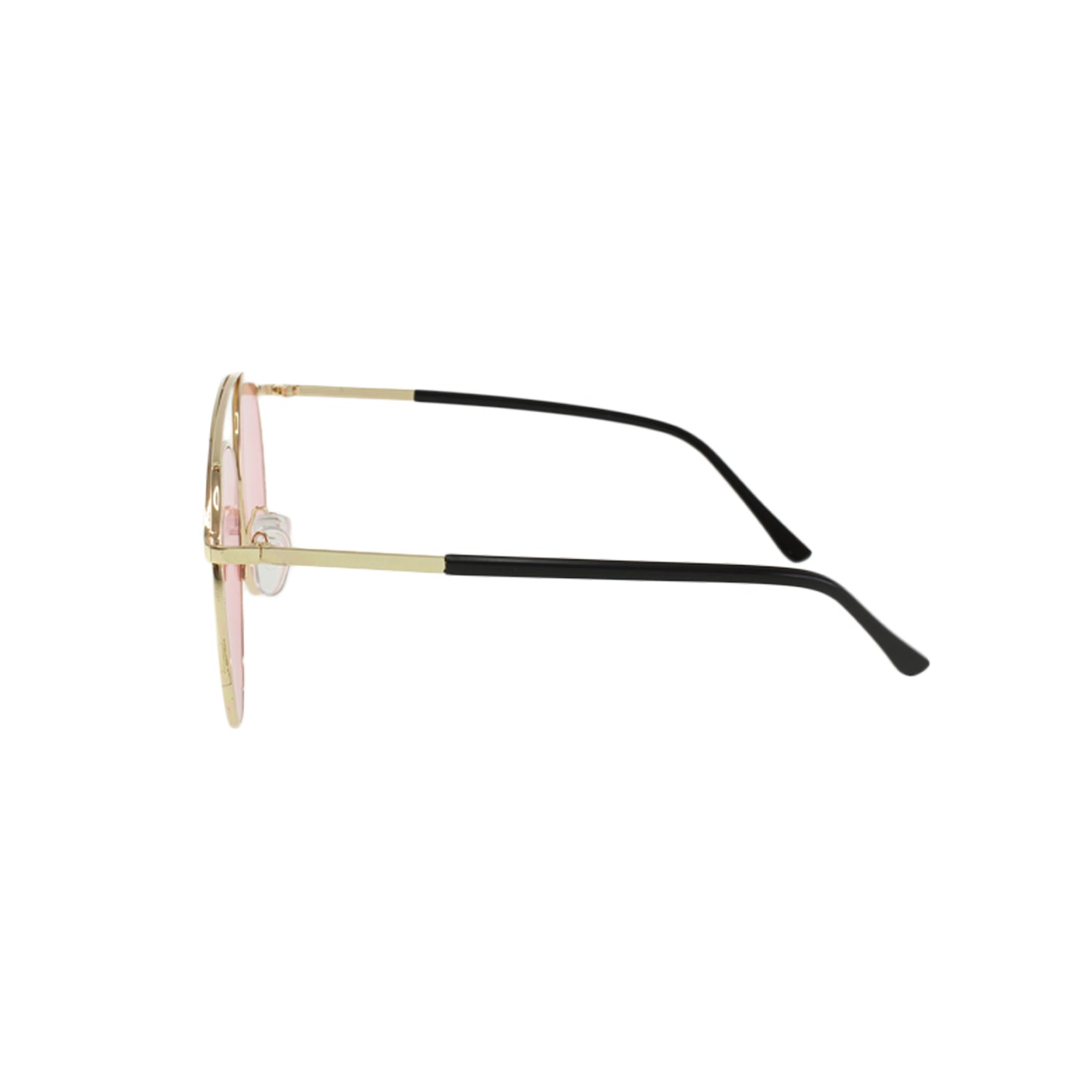 Lunettes de soleil aviateur métal rose, verres roses, pont central