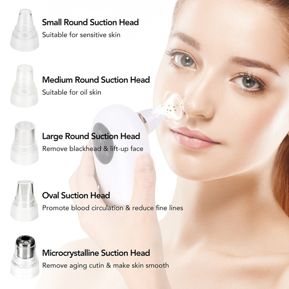 Têtes d’aspiration rondes et ovale, ainsi qu’embout microcristallin, appareil blanc