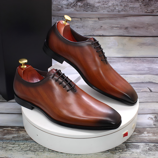 Hemys | Chaussure Cuir Italien Sculpté | Semelle Goodyear — Cognac Brown