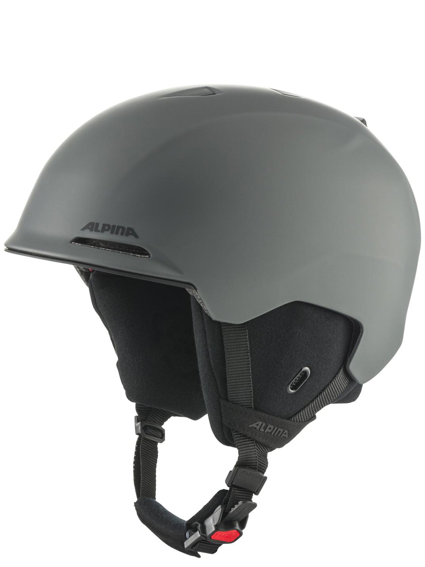Casque de sport Alpina gris avec mentonnière et sangles réglables