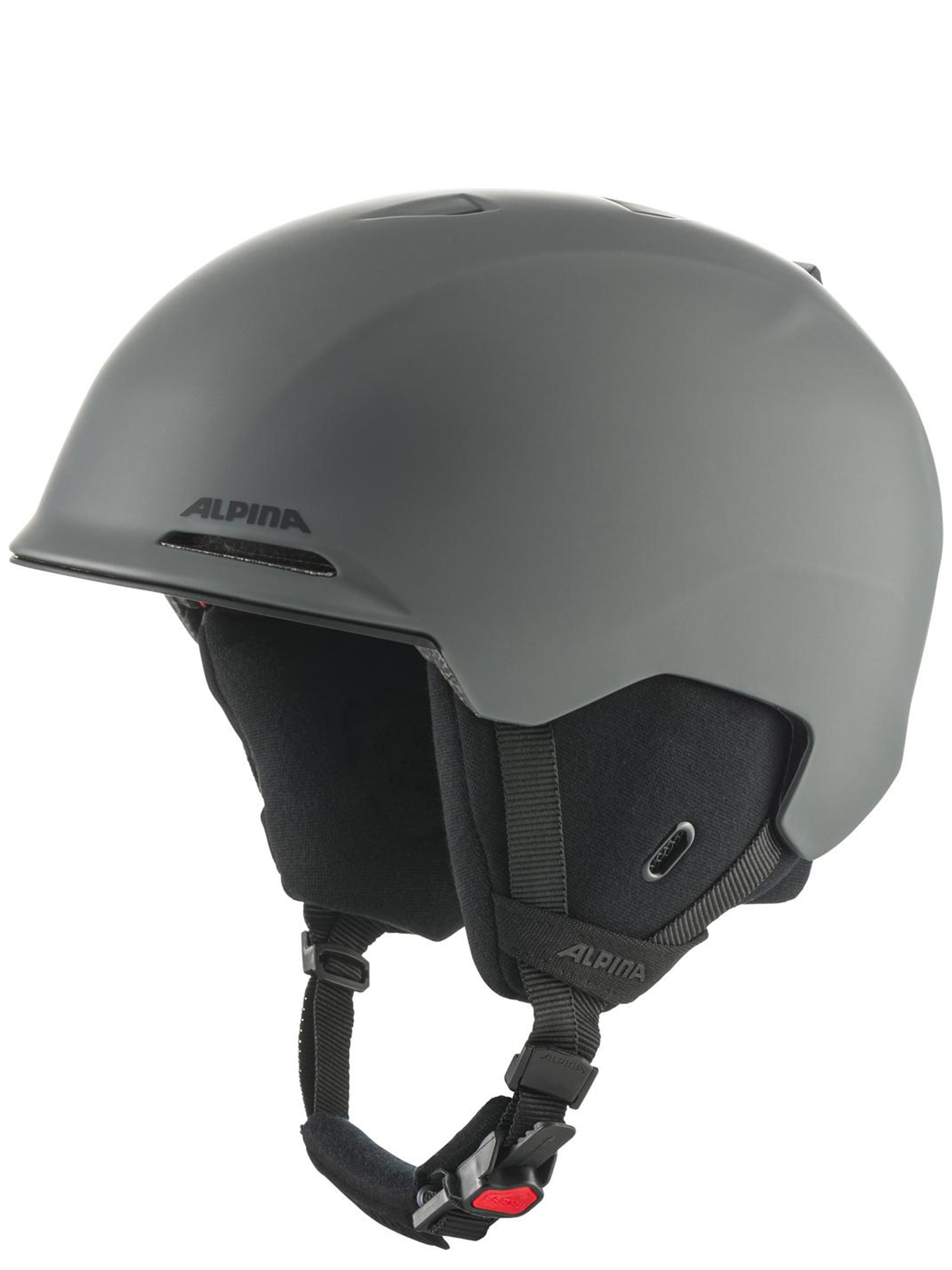 Casque de sport Alpina gris avec mentonnière et sangles réglables
