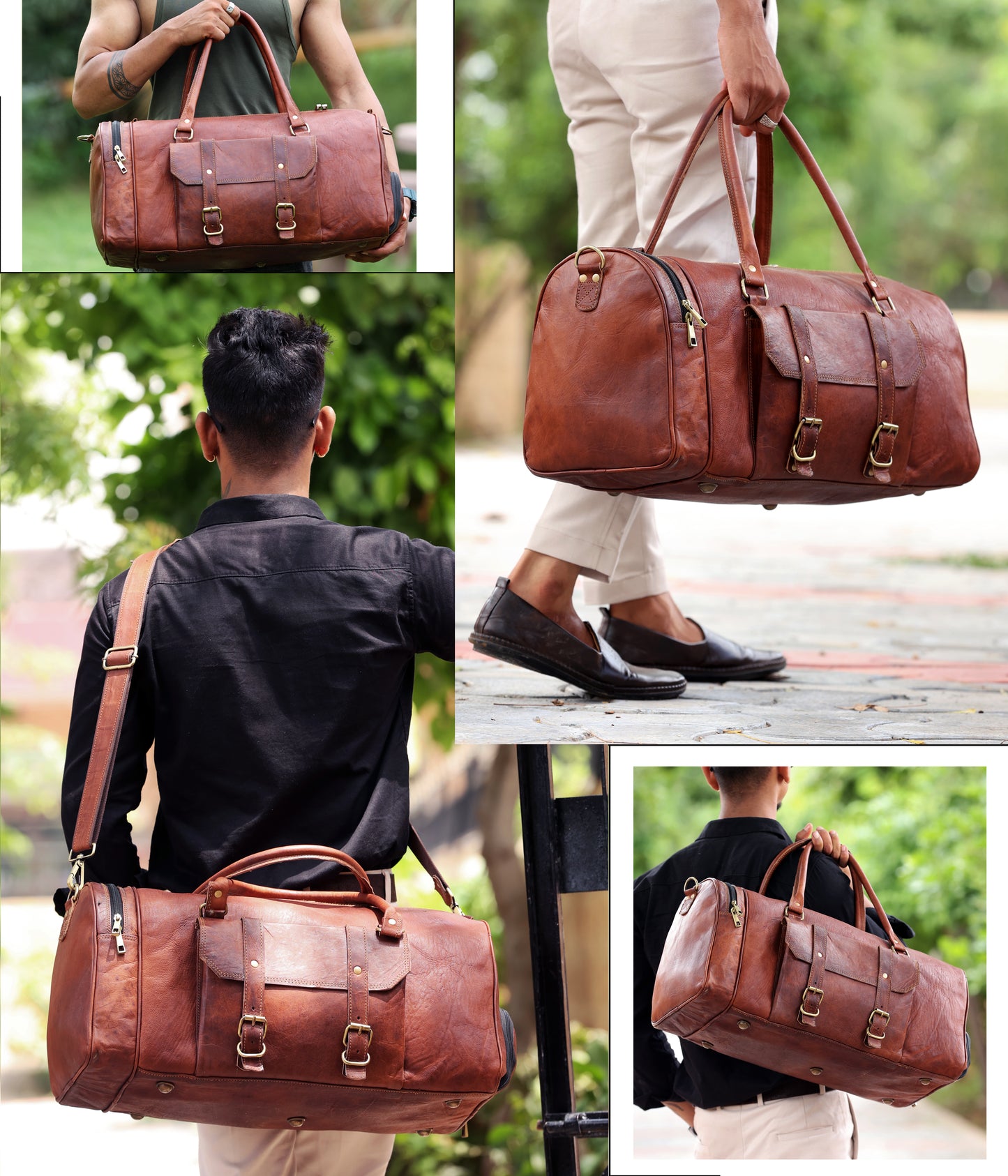 Hemys | Sac de Voyage Cuir Véritable | Compartiment Chaussures