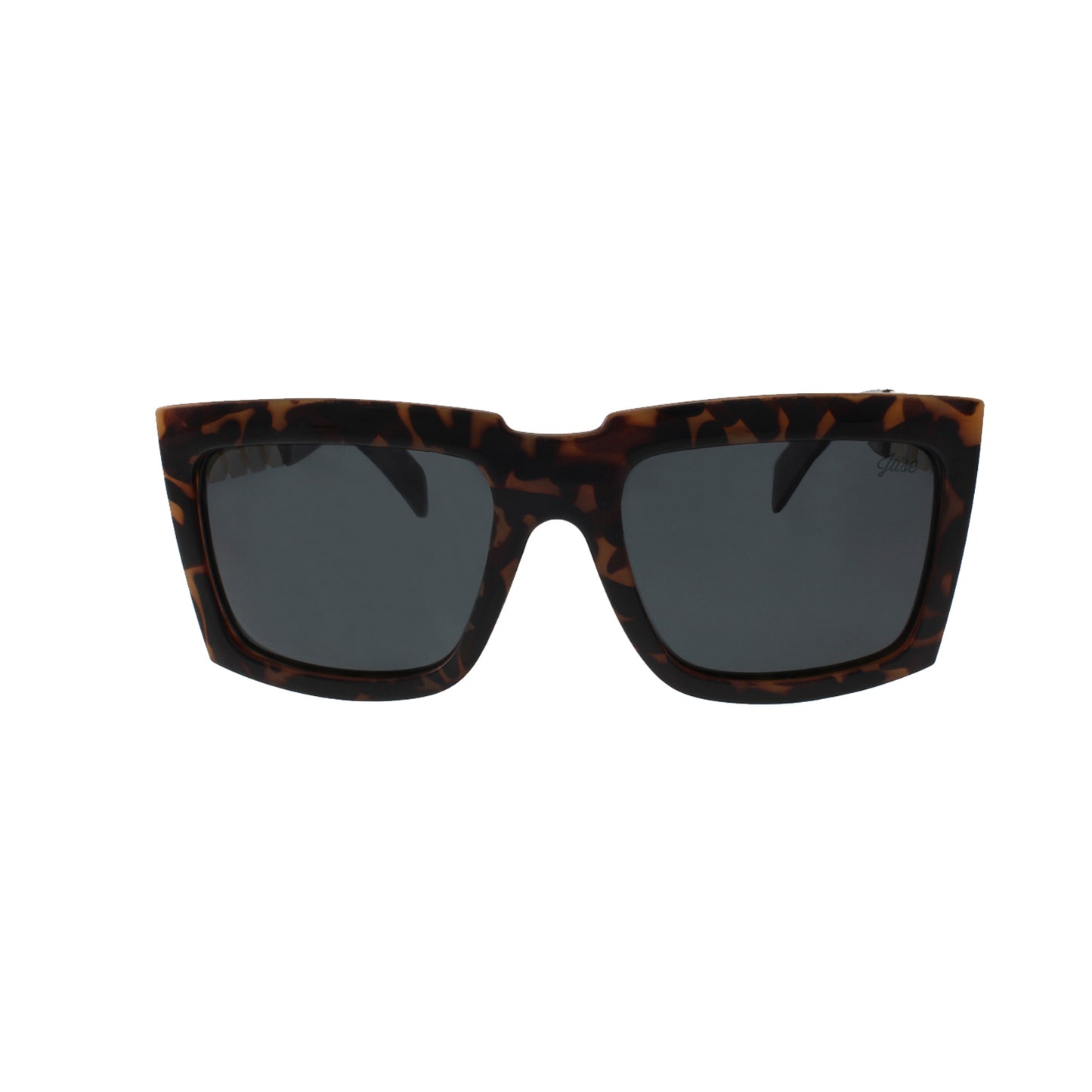 Lunettes carrées monture écaille havane, verres foncés