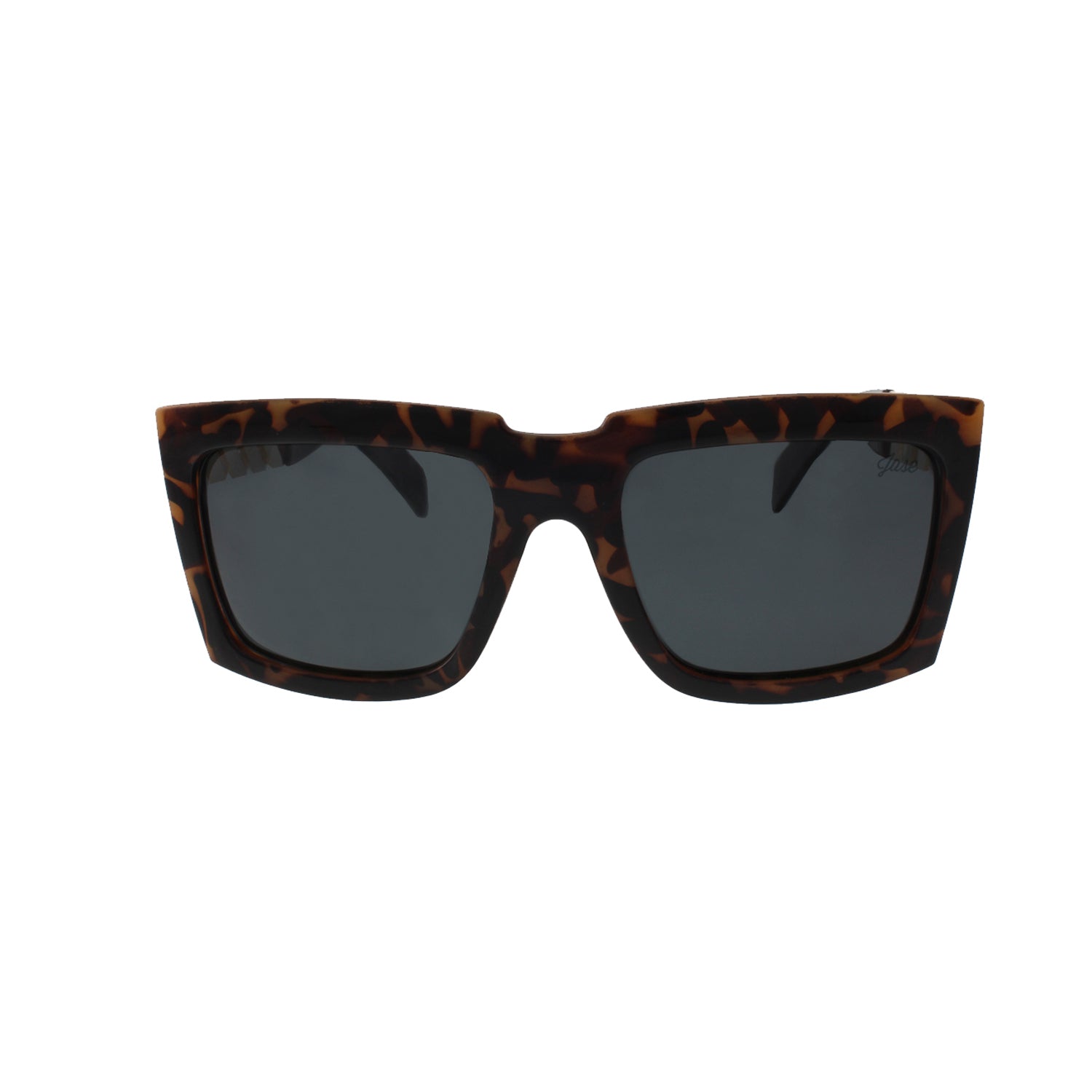 Lunettes carrées monture écaille havane, verres foncés