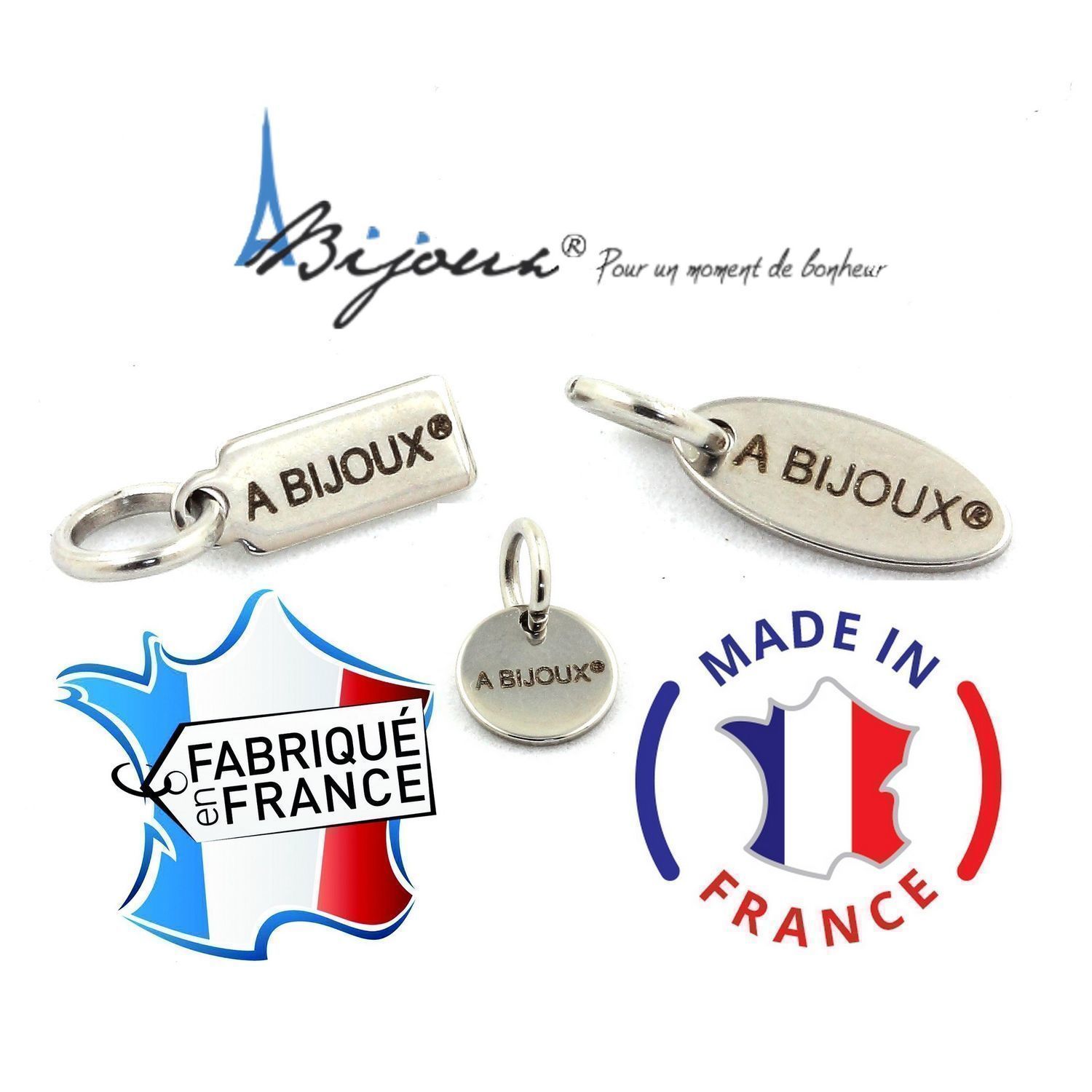 Bracelet perles avec fermoir en métal argenté et étiquette A BIJOUX