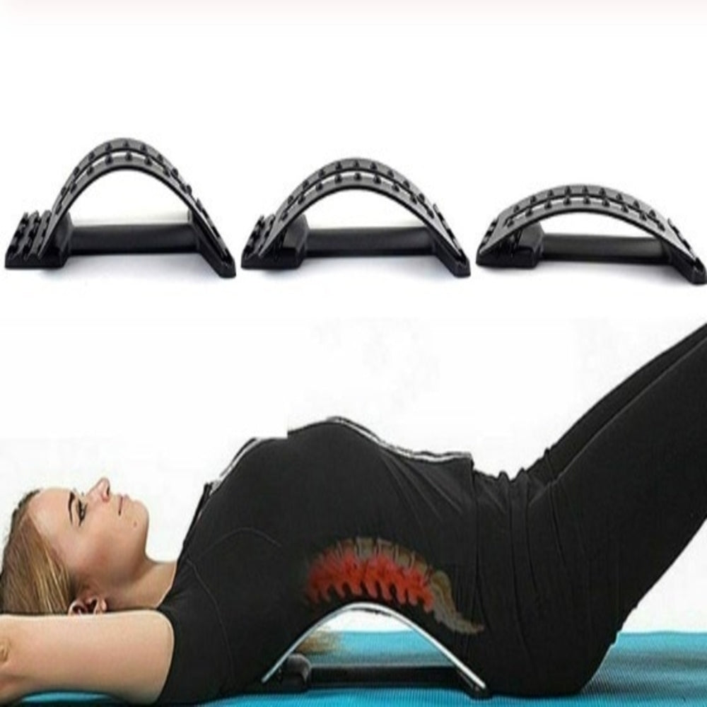 Arches de massage noires avec zones à picots, support arrière pour étirement