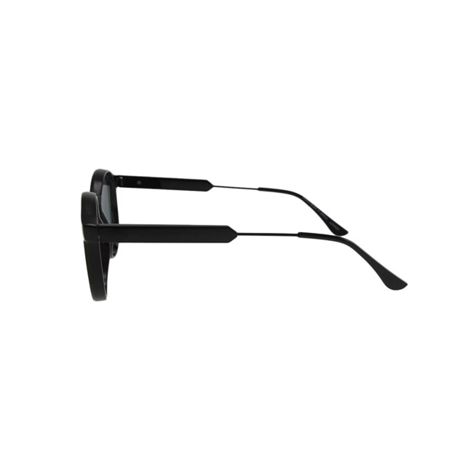 Lunettes de soleil Connor, monture noire, branches fines, verres ronds foncés
