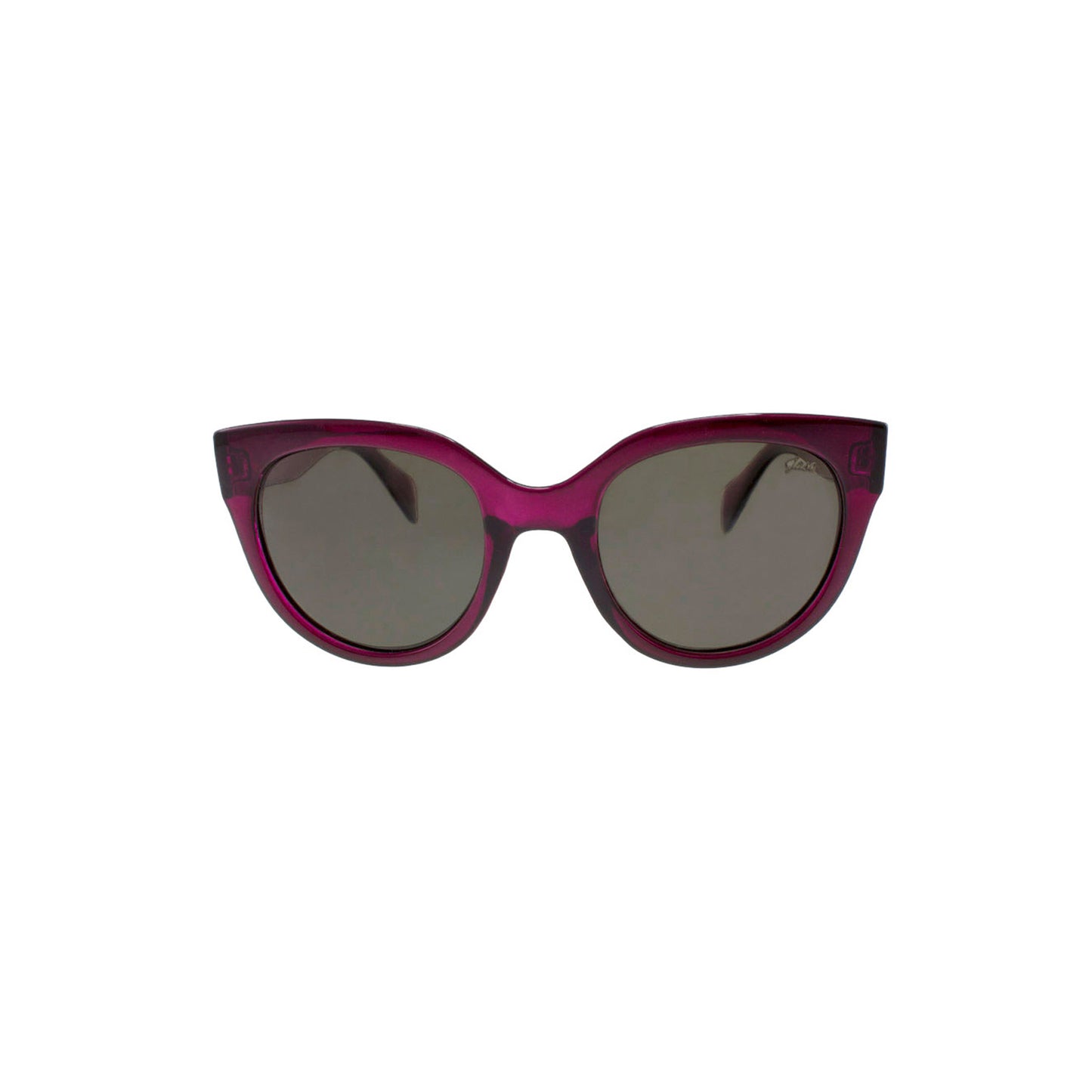 Lunettes de soleil Cosette monture bordeaux, verres gris fumés œil-de-chat