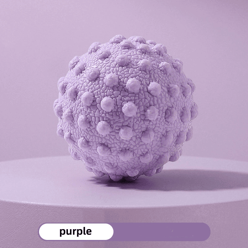 Balle de massage pour yoga violette à picots, surface granuleuse pour étirements