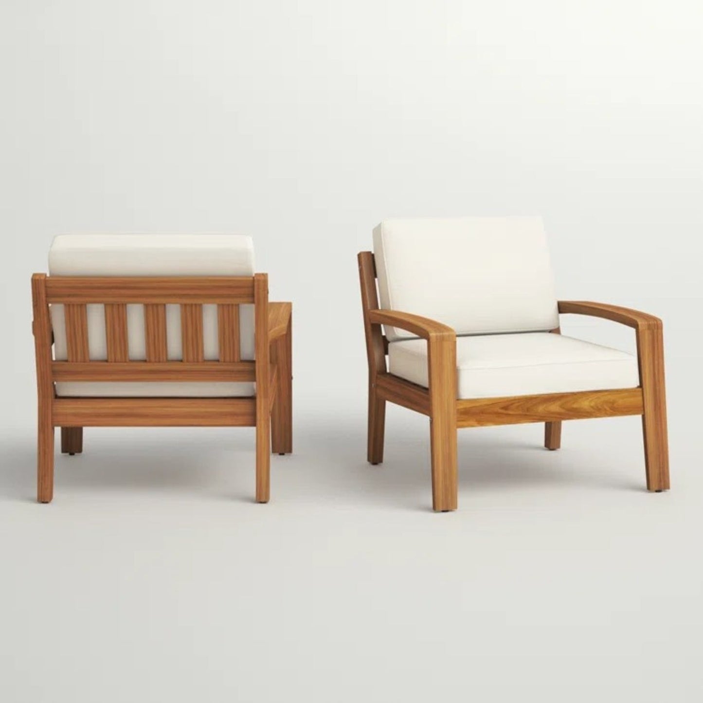 LuneluX Home | Salon de Jardin 2 Fauteuils Club | Acacia & Beige