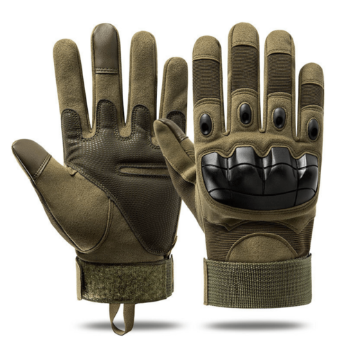 Gants tactiques JupiterGear vert olive, paume renforcée et coques de jointures