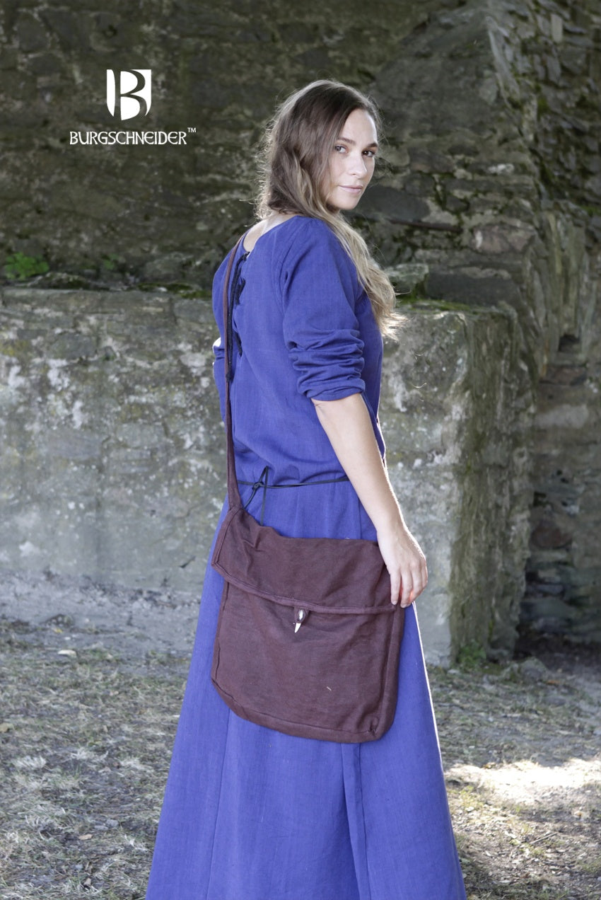 Sac bandoulière brun à rabat, poche avant
