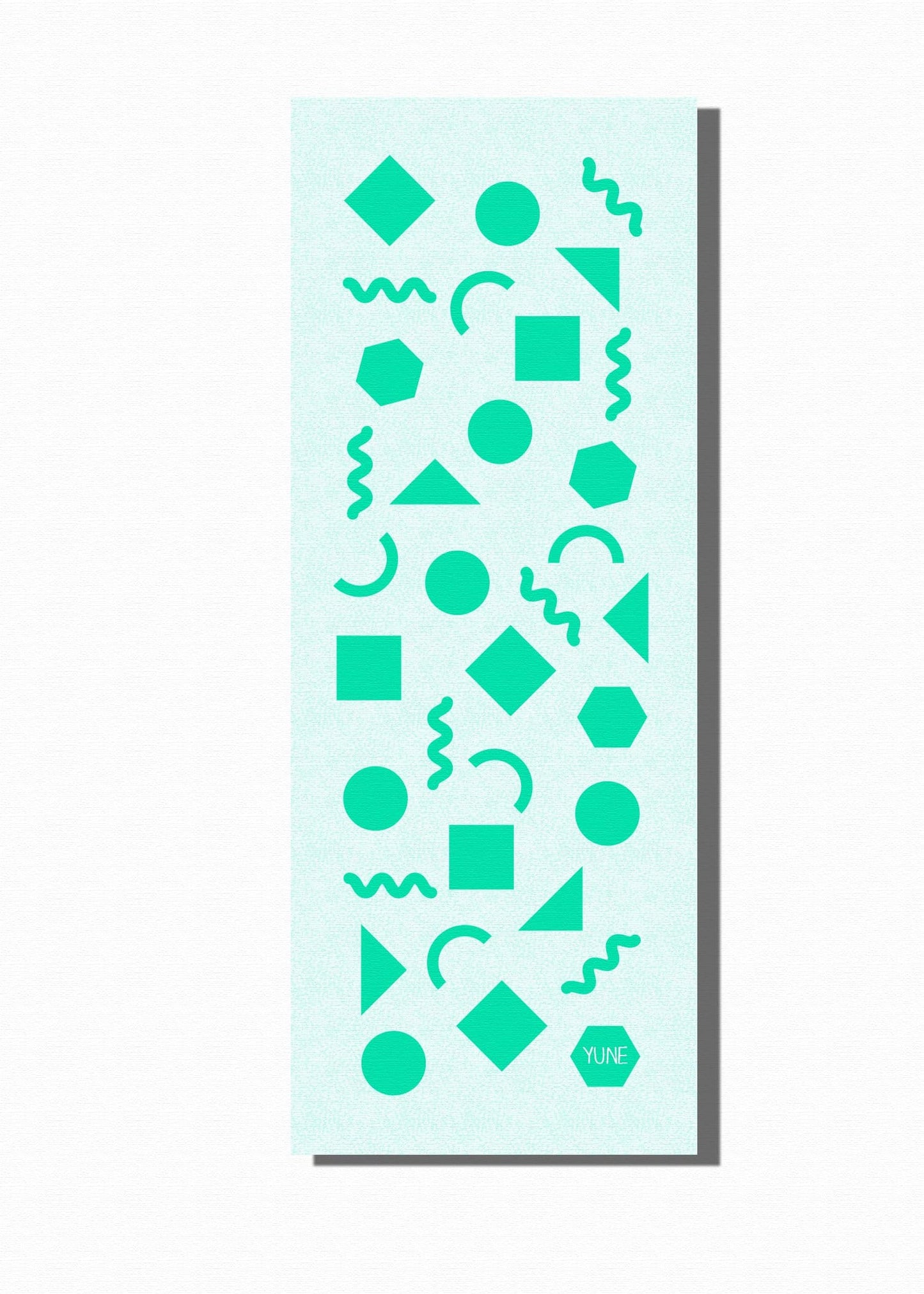 Tapis de yoga vert clair à motifs géométriques, surface antidérapante