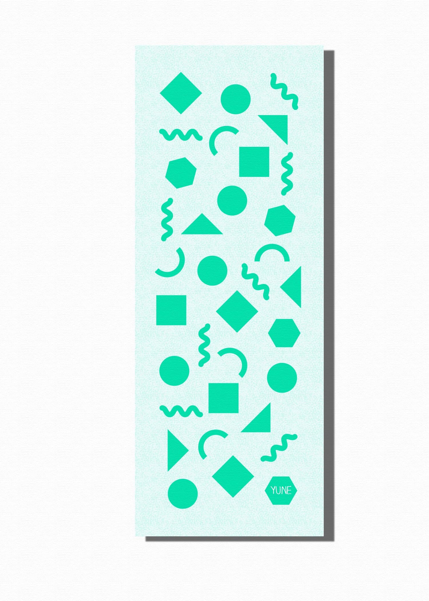 Tapis de yoga vert clair à motifs géométriques, surface antidérapante